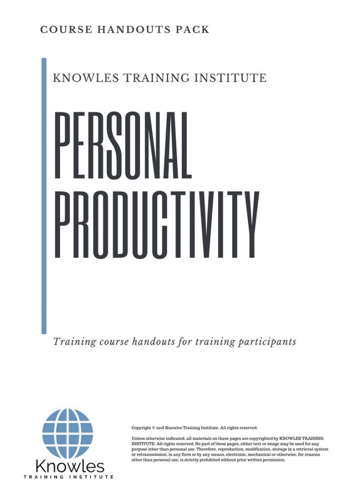 Course Handouts For Personal Productivity Training Course in Belize