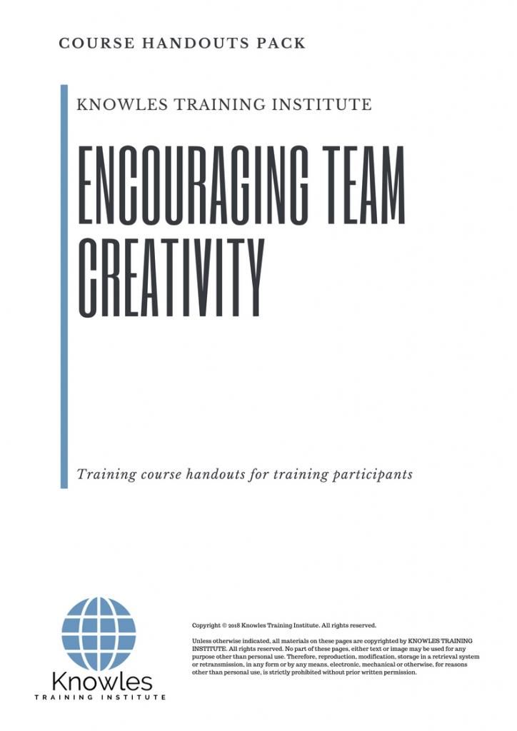 Encouraging Team Creativity Training Course in Belize Handouts